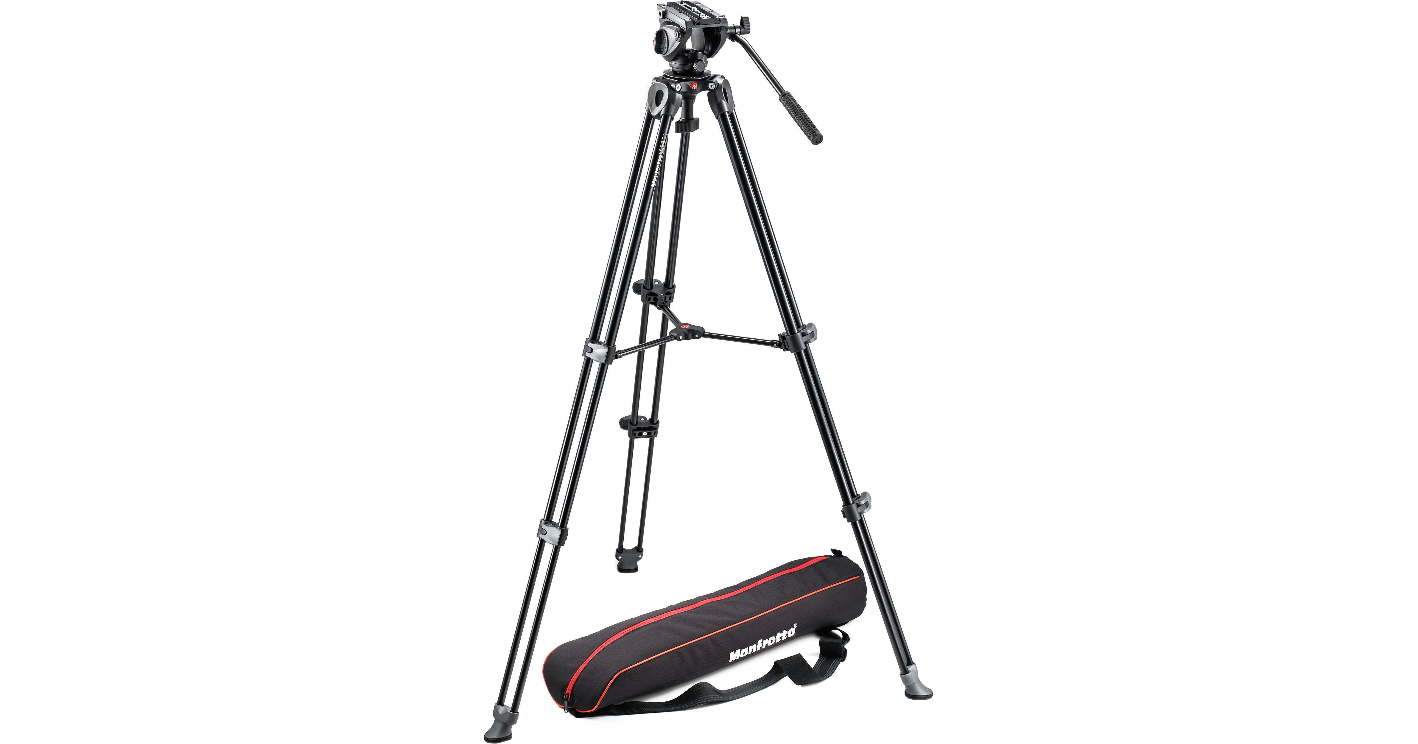 Manfrotto 500AM Video Head & Twin Leg Aluminum Tripod Kit
